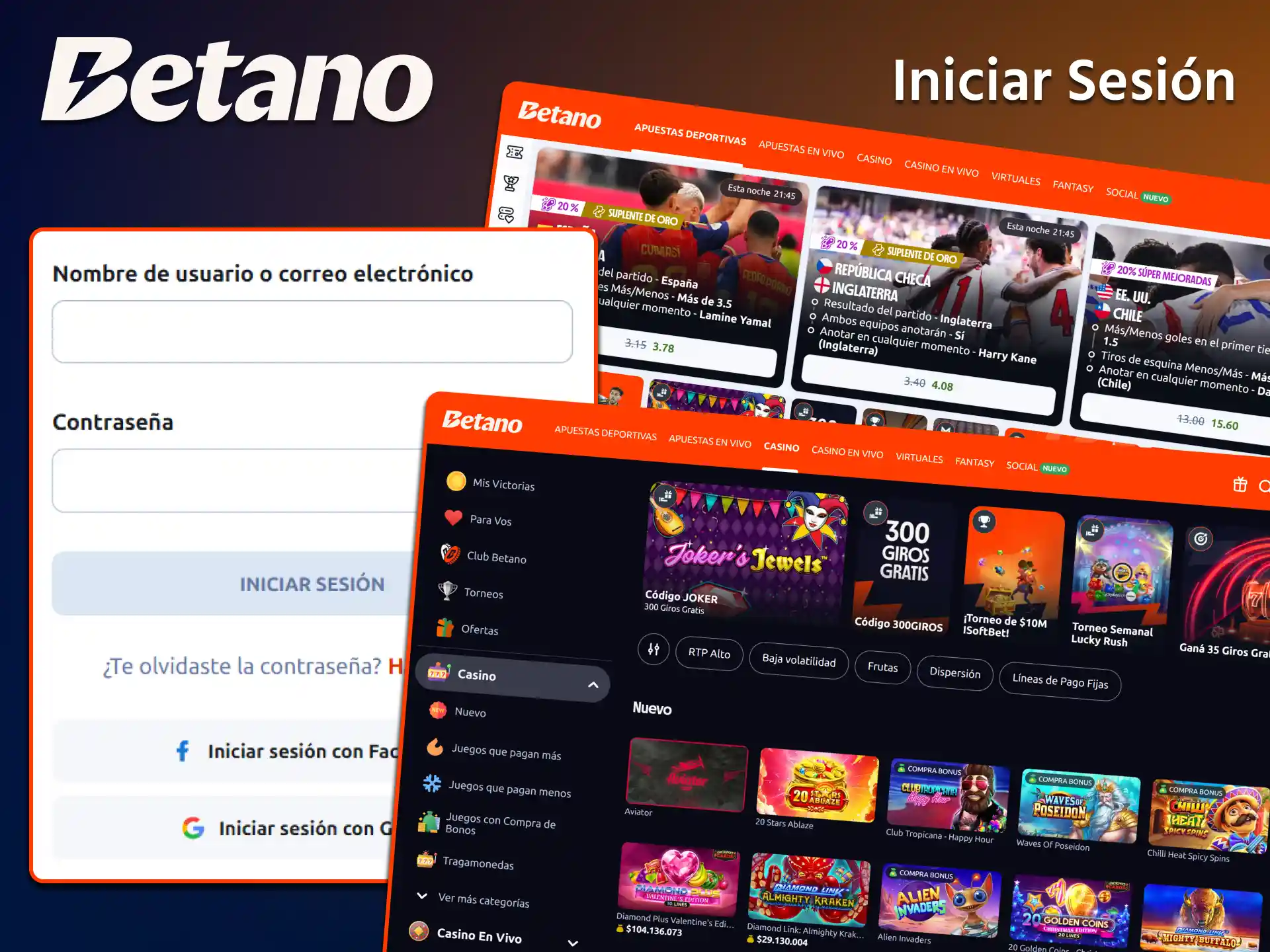 Accede a tu perfil de forma rápida y segura haciendo clic en Iniciar sesión en Betano.