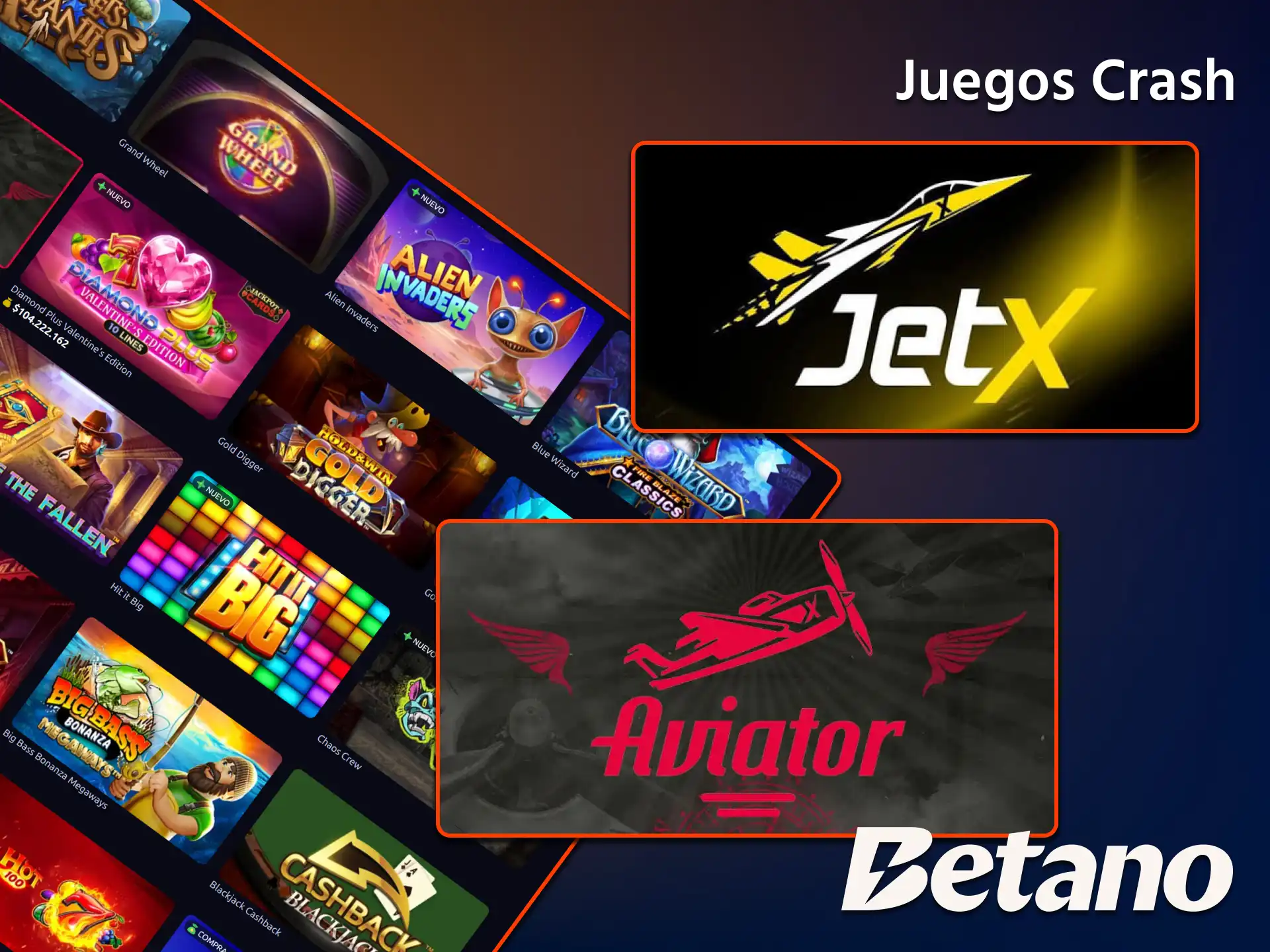Multiplica tu apuesta en tiempo real antes de que se produzca el crash en los juegos Crash de Betano.