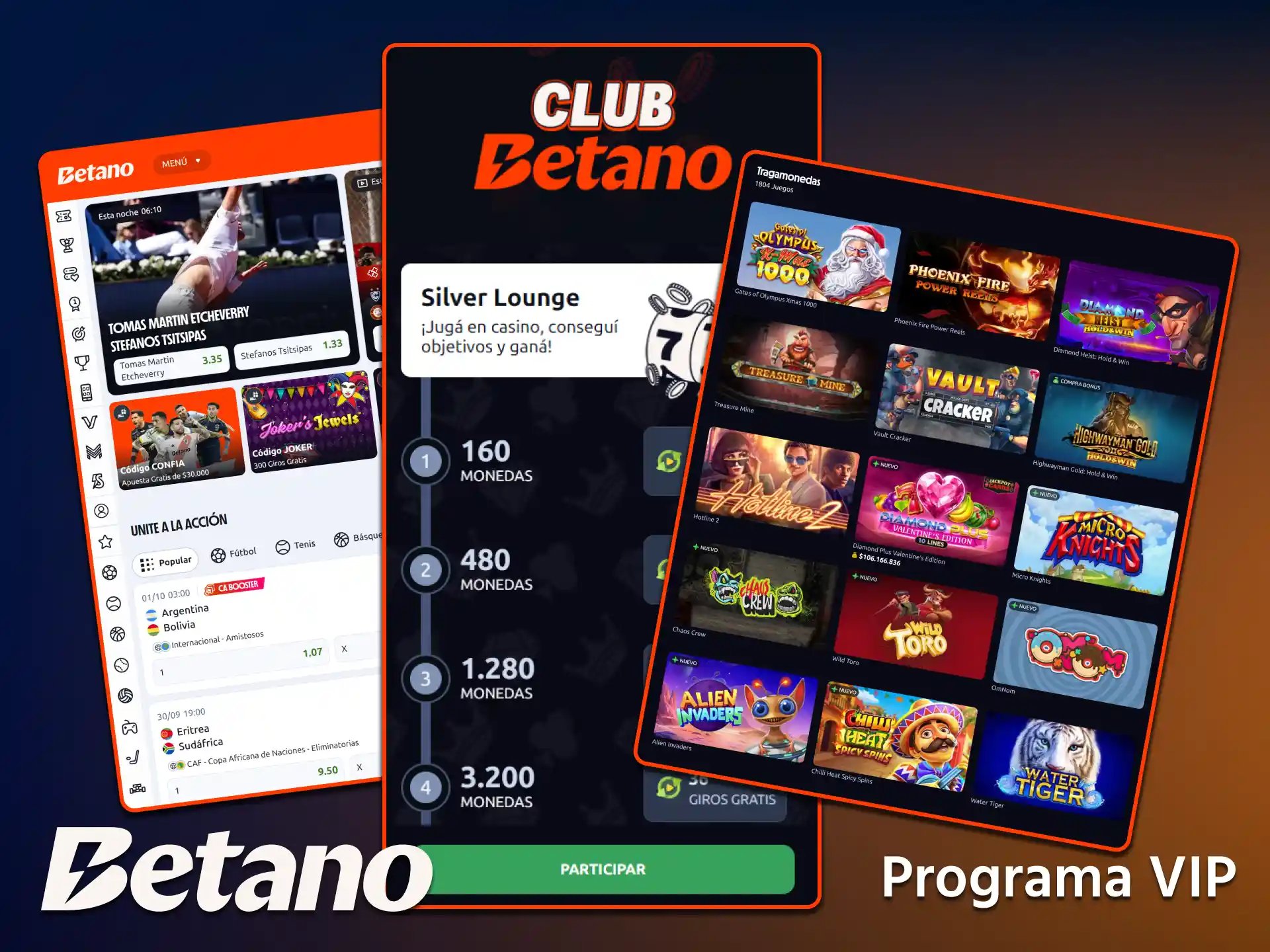 Accedé a gestores personales, límites elevados y recompensas exclusivas con el Programa VIP de Betano.